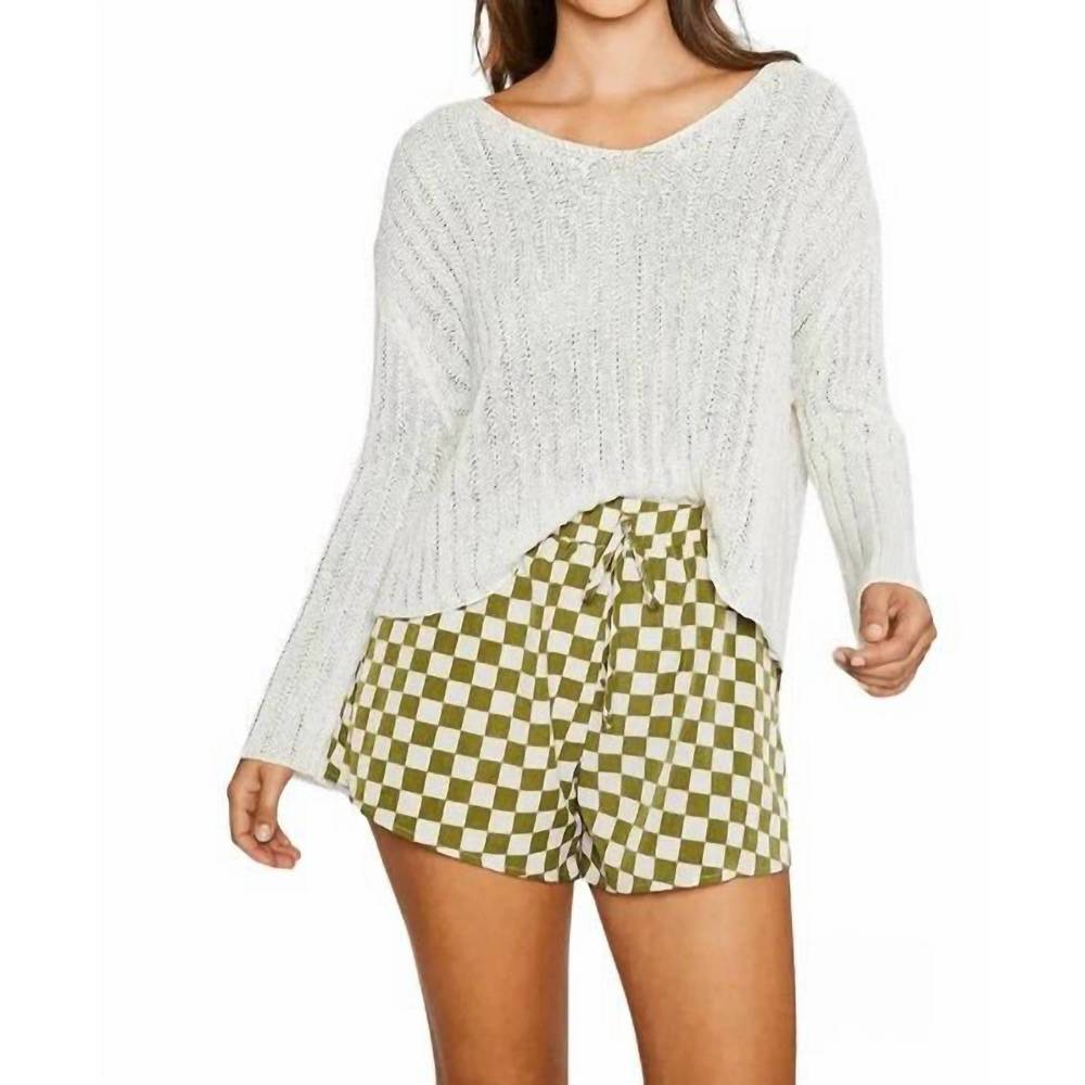 NEW PRETTY GARBAGE fiorella checkered shorts in olive